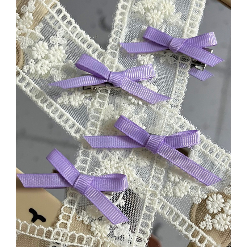 Kẹp nơ mini màu tím