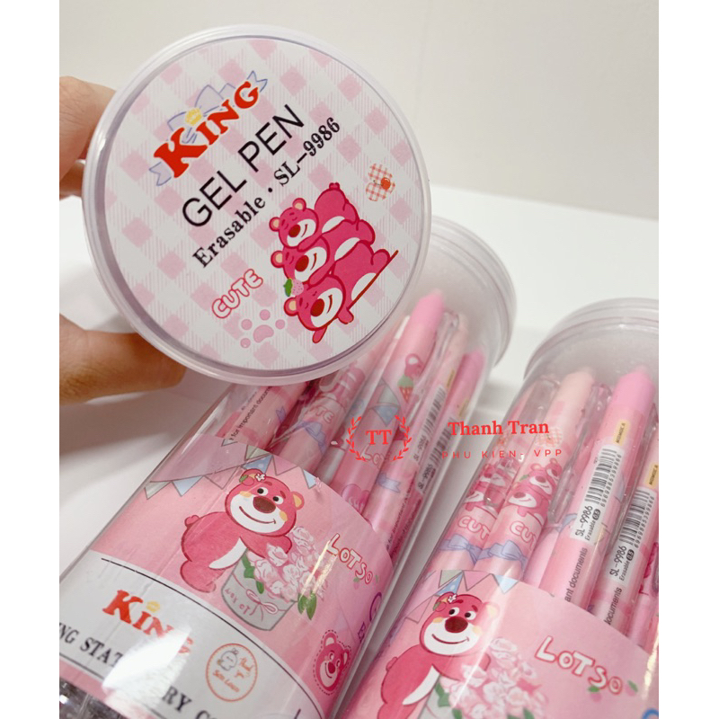 Lon 20 cây bút gel bấm tẩy xoá được mẫu siêu xinh  ngòi 0.5mm