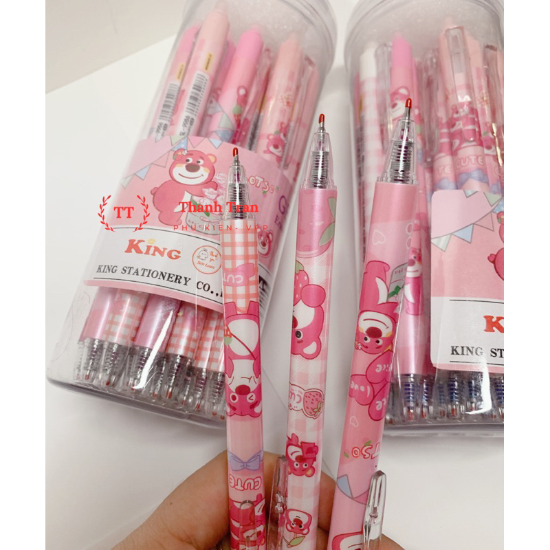 Lon 20 cây bút gel bấm tẩy xoá được mẫu siêu xinh  ngòi 0.5mm