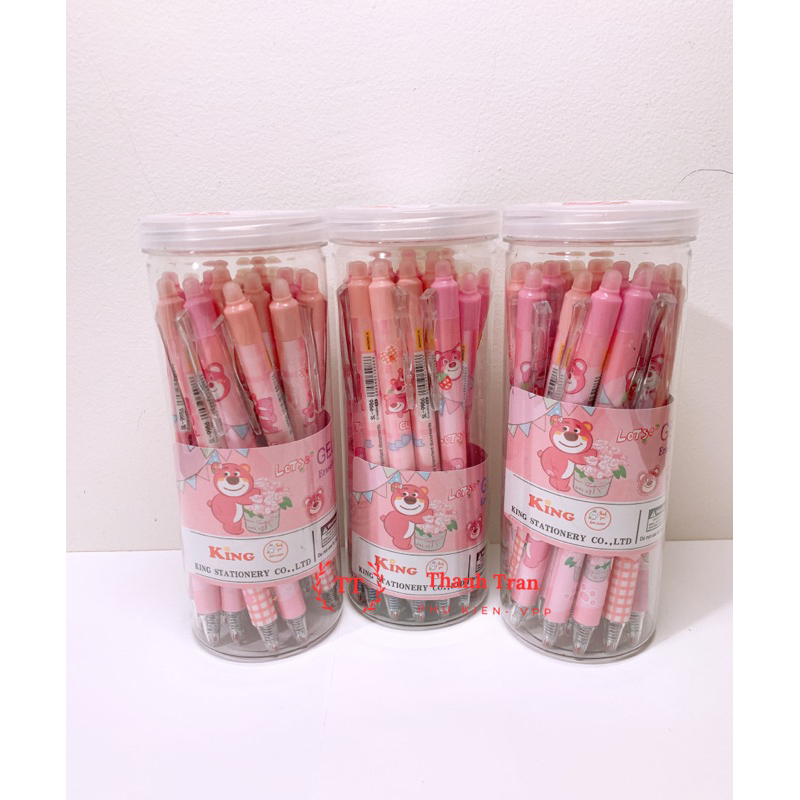 Lon 20 cây bút gel bấm tẩy xoá được mẫu siêu xinh  ngòi 0.5mm