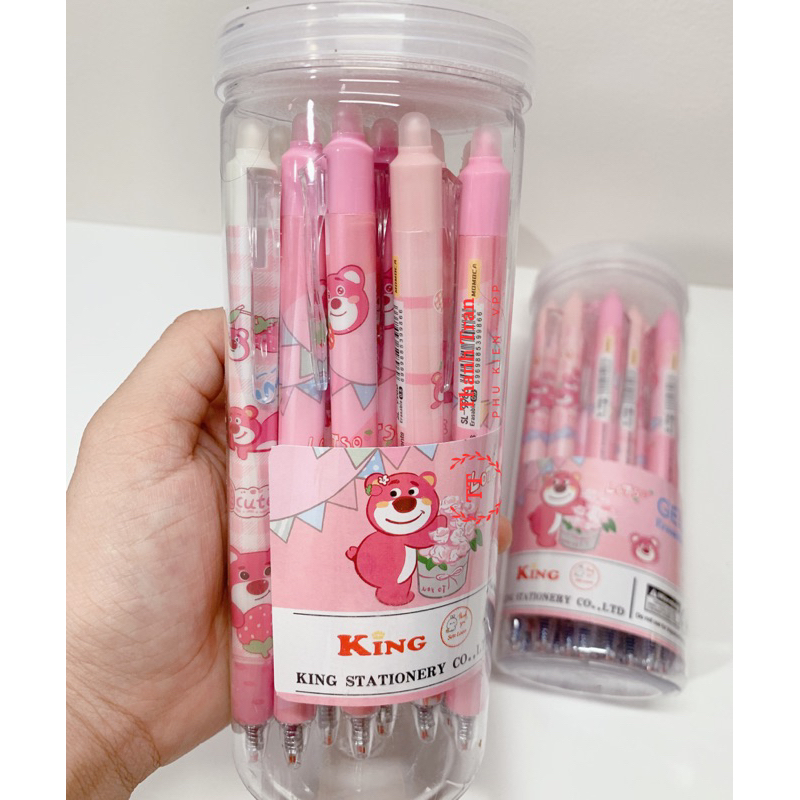 Lon 20 cây bút gel bấm tẩy xoá được mẫu siêu xinh  ngòi 0.5mm