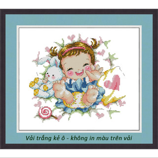 Tranh thêu chữ thập không in màu trên vải Soda065 (26 x 24 cm)