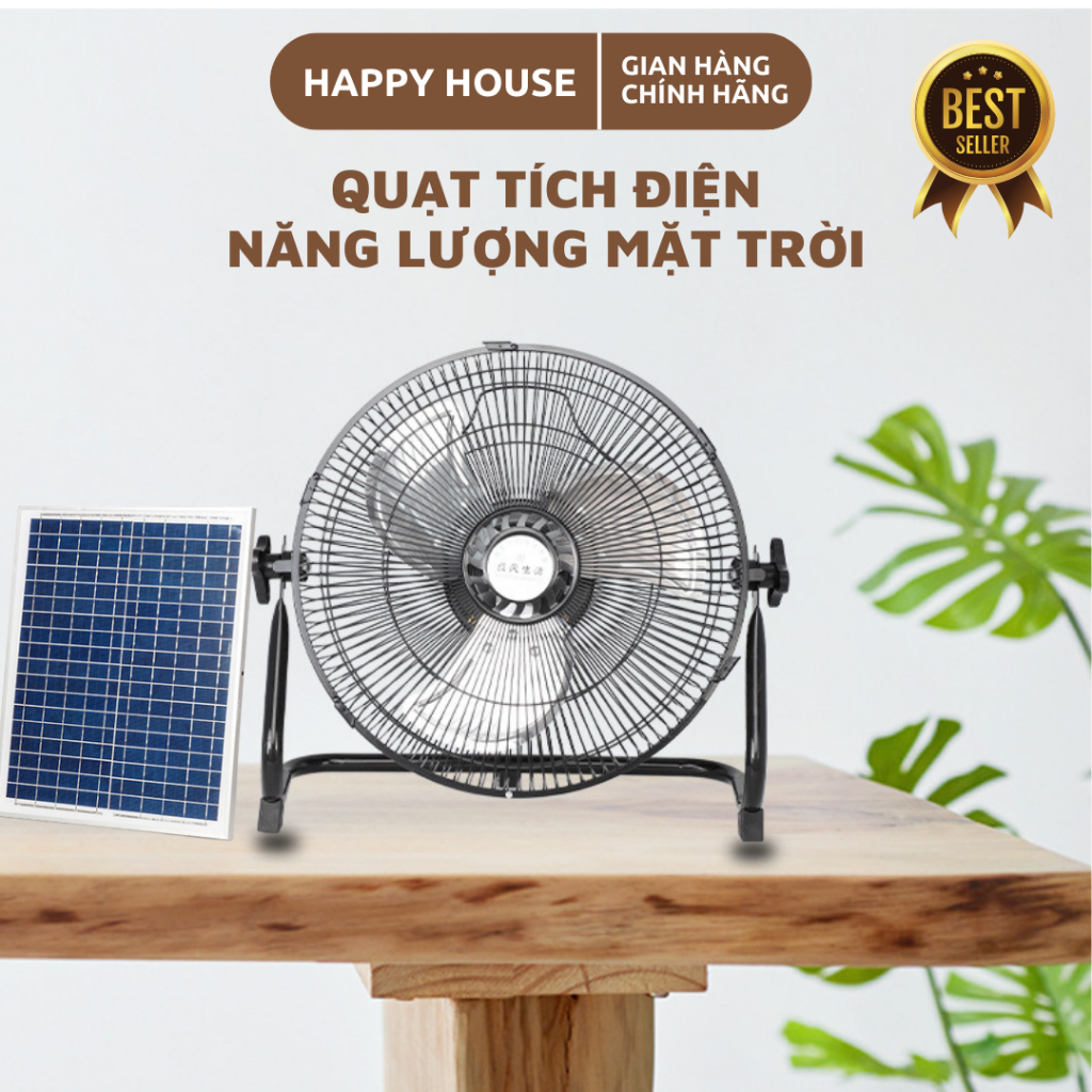 Quạt Năng Lượng Mặt Trời Có Pin Tích Điện. Cánh Nhôm Siêu Mát, Hàng Cứng Cáp, Có Cổng Sạc Usb, Báo Pin 12 Cấp Độ Gió