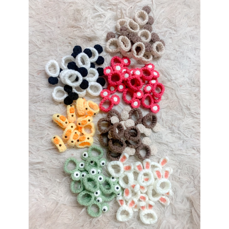 ✨ Nhẫn móc len thủ công🐸🐻🐰🐤🐼🍓