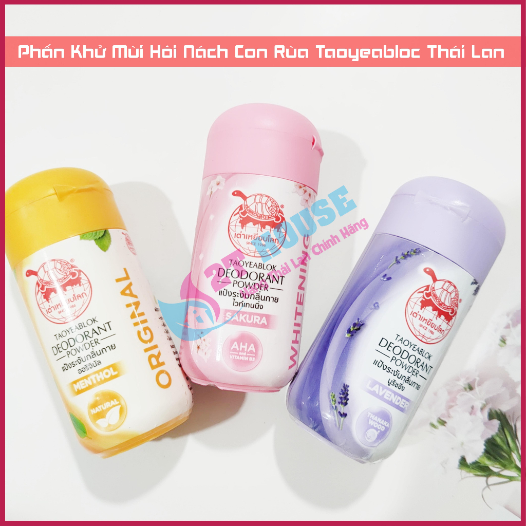 Phấn khử mùi hôi nách con rùa thần thánh Taoyeablok Deodorant Powder Thái Lan hủ 22g 2T House Shop Hàng Thái Lan Nội Địa