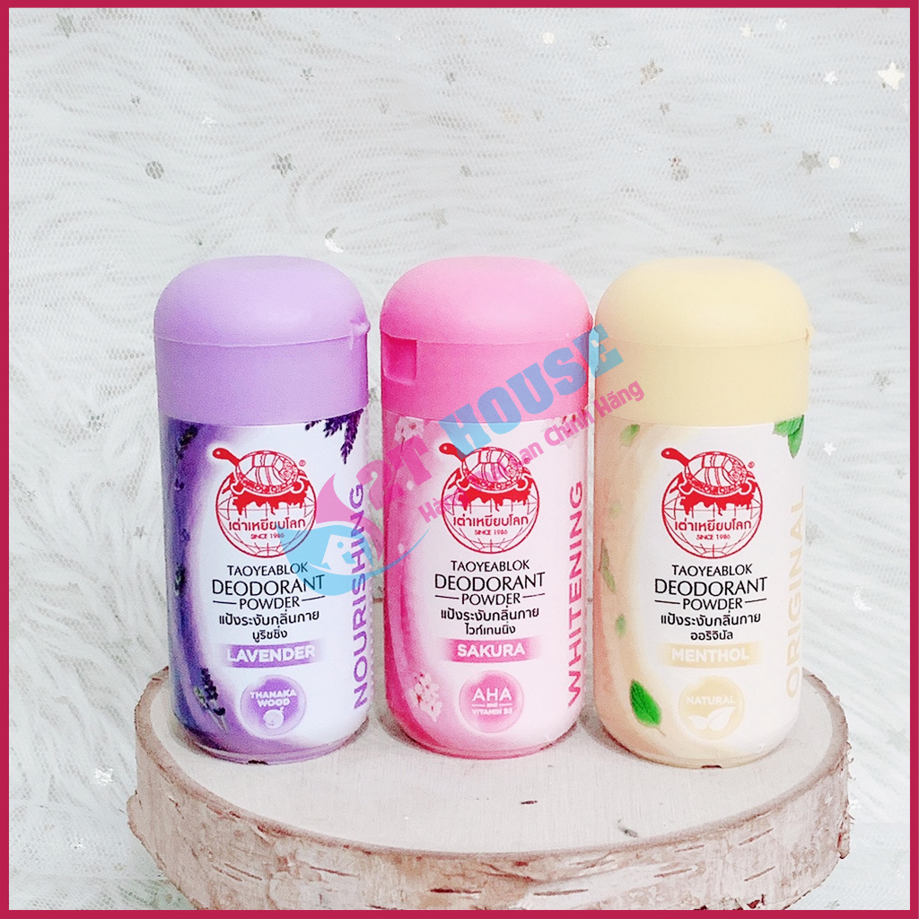 Phấn khử mùi hôi nách con rùa thần thánh Taoyeablok Deodorant Powder Thái Lan hủ 22g 2T House Shop Hàng Thái Lan Nội Địa