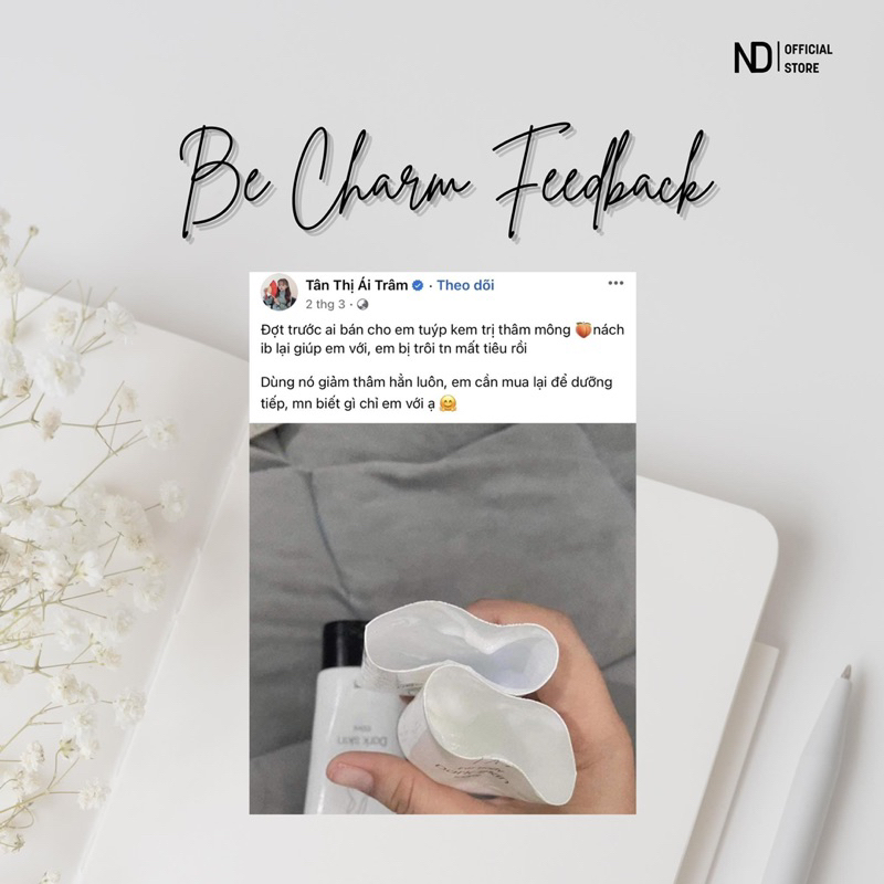 COMBO 4 TUÝP BE CHARM CREAM & 4 GÓI TẨY DA CHẾT SIÊU HỜI
