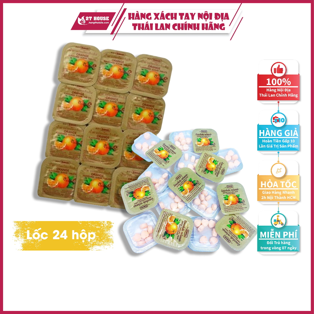 Kẹo cam vitamin c siêu ngon cho bé hình trái tim Roscela Thái Lan lốc 24 hộp 2T House Shop Hàng Thái Lan Nội Địa