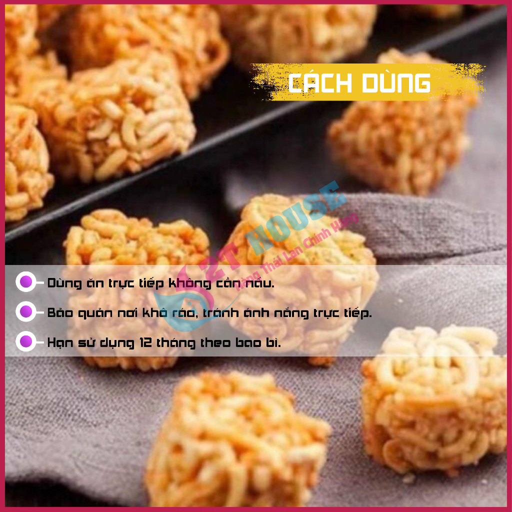 Mì tôm ăn sống vị gà cay/mì snack trẻ em dạng viên siêu ngon giòn Thái Lan bịch 38g 2T House Shop Hàng Thái Lan Nội Địa