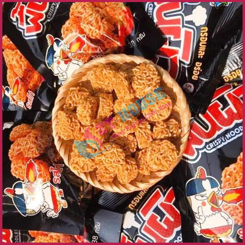 Mì tôm ăn sống vị gà cay/mì snack trẻ em dạng viên siêu ngon giòn Thái Lan bịch 38g 2T House Shop Hàng Thái Lan Nội Địa