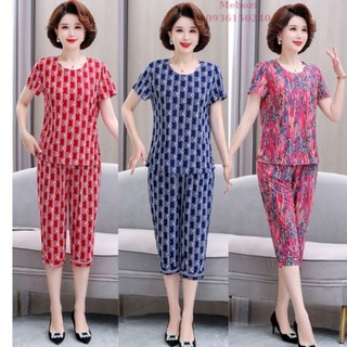 Bộ trung niên mặc nhà cho mẹ, đồ bộ trung niên, bộ mặc nhà tặng bà tặng mẹ.