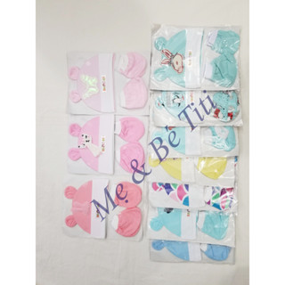 Bộ 5 sét NÓN bao tay chân cho bé sơ sinh chất cotton đẹp siêu rẻ