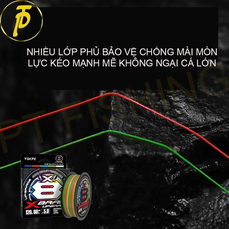 Dây Trục chính YGK PE X8 chuyên lure đa sắc mười mét một màu