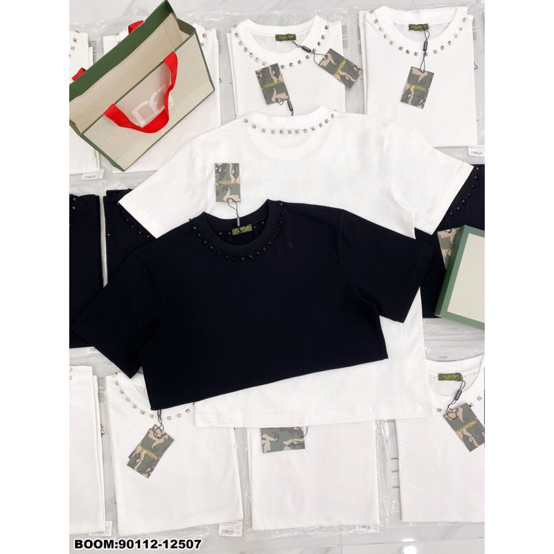 Áo thun nam nữ valentino đính đá ngon bá cháy. ảnh thật_90122