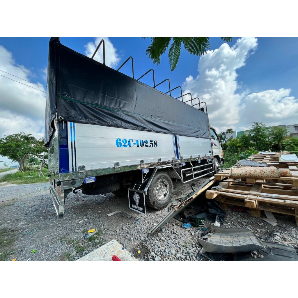 Biển số inox 304 tráng gương xanh và vàng gắn cho các dòng xe tải kích thước cao 15cm