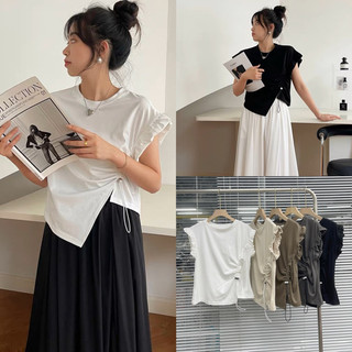Áo thun cánh tiên tay viền bèo rút dây chéo, Lipeo.store