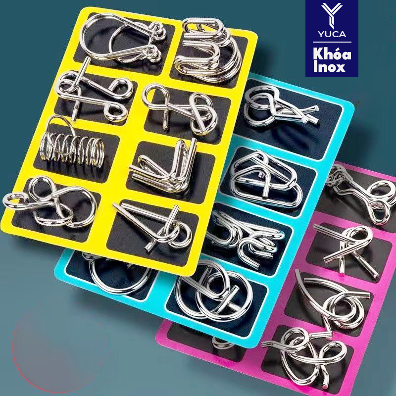 Đồ chơi trí tuệ Metal Keychain 8A, 8B, 8C, Yuca Puzzle - Móc khóa kim loại 8A 8B 8C Đồ chơi hack não, Đồ chơi tư duy