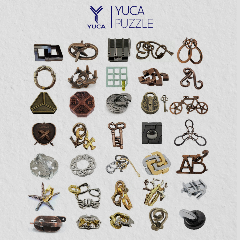 Đồ chơi trí tuệ Khóa Kim Loại Puzzle, Yuca Puzzle - Thử thách giải đố thông minh,  Hack não, Trí tuệ, Tư duy Xếp hình 3D
