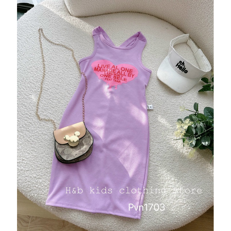 8-30kg váy body tăm gân in tim xinh xắn cho bé siêu tôn dáng 💯