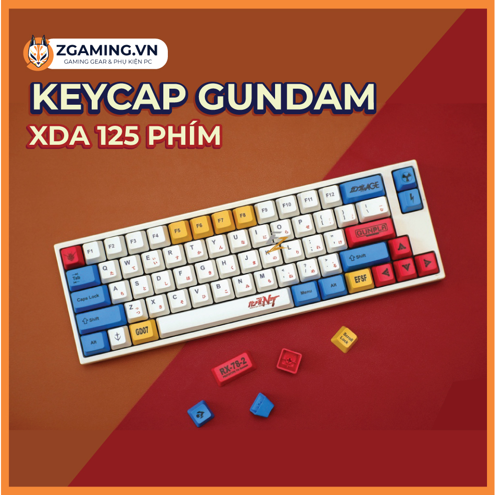 Keycap Bàn Phím Gundam | Profile XDA | PBT 125 Phím | Sẵn Hàng Giao Hỏ