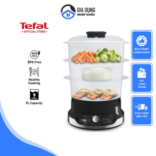 Nồi hấp 3 tầng tefal vc2048, dung tích 9l, công suất 800w, nhập đức, bh 12 tháng