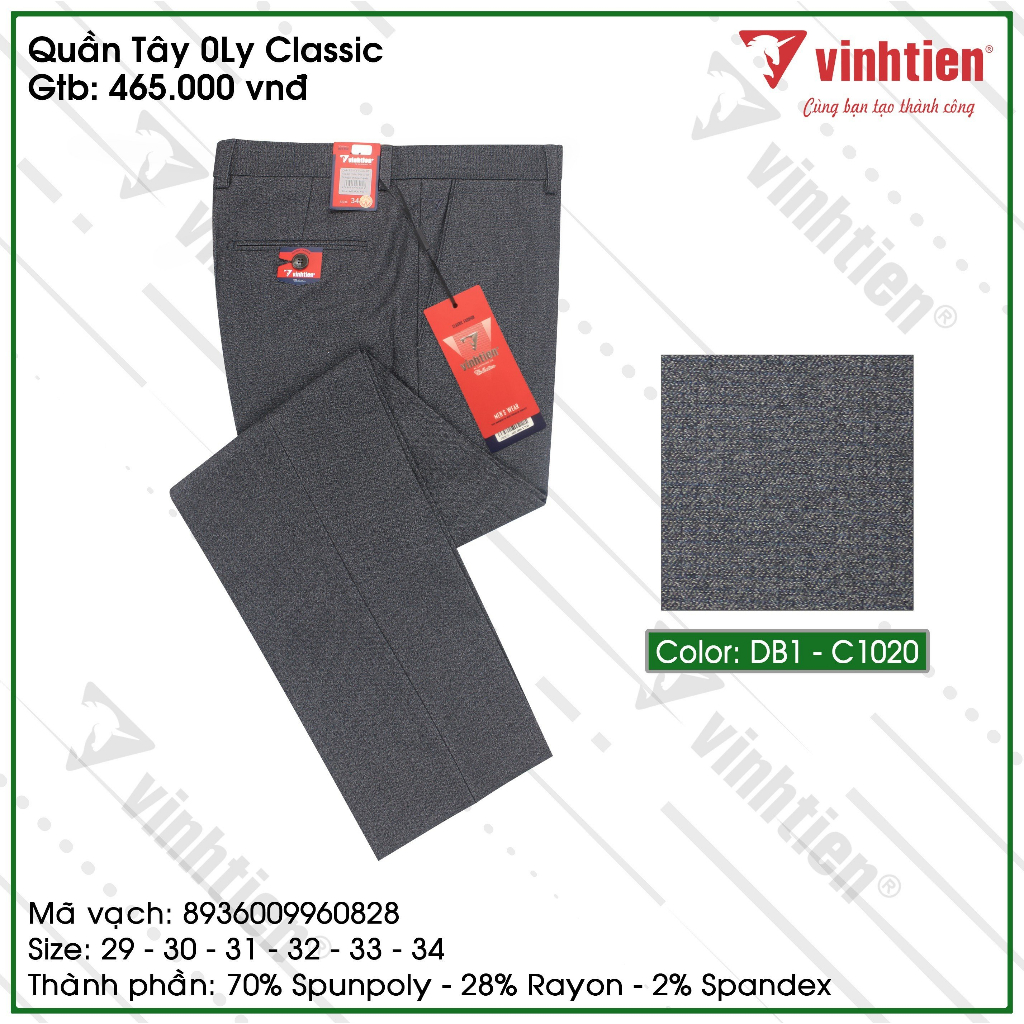 Quần Tây Nam 0ly Classic Vĩnh Tiến 465 - Nhiều Màu