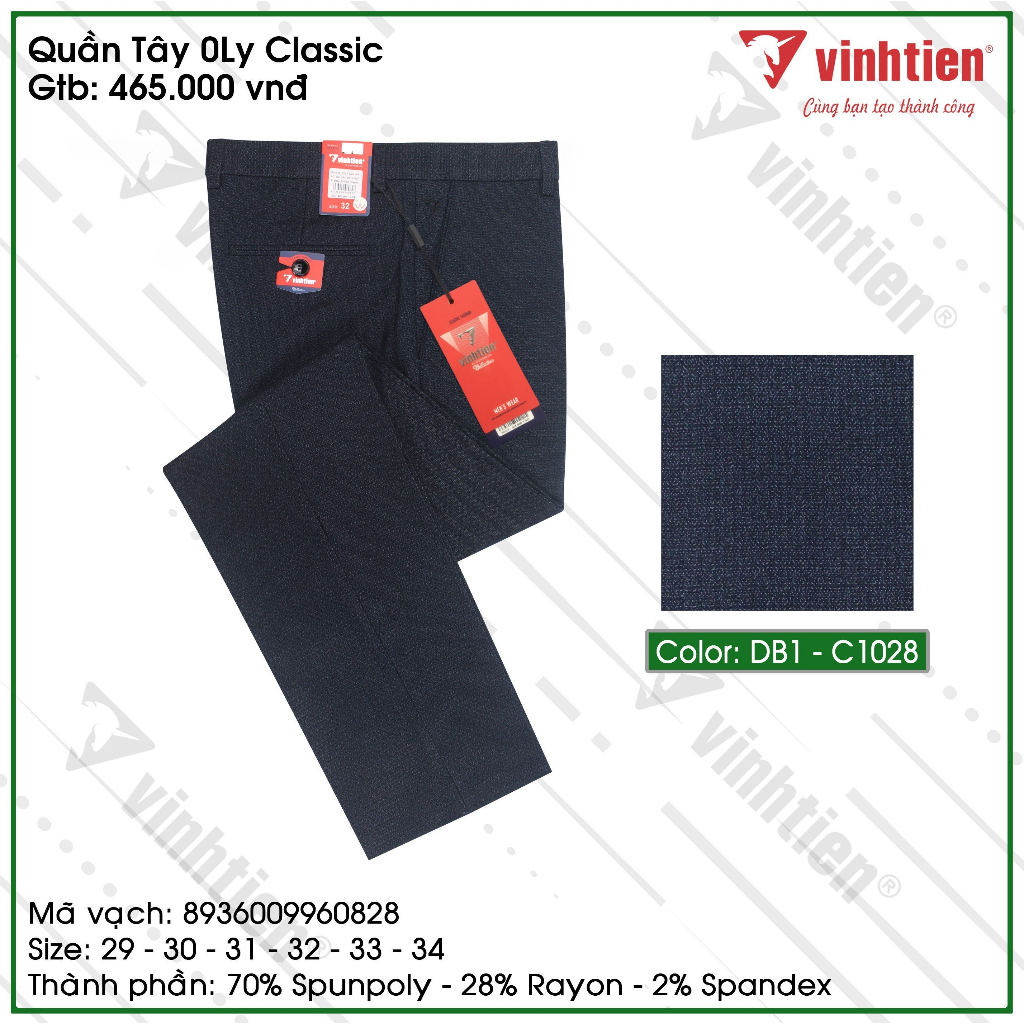 Quần Tây Nam 0ly Classic Vĩnh Tiến 465 - Nhiều Màu