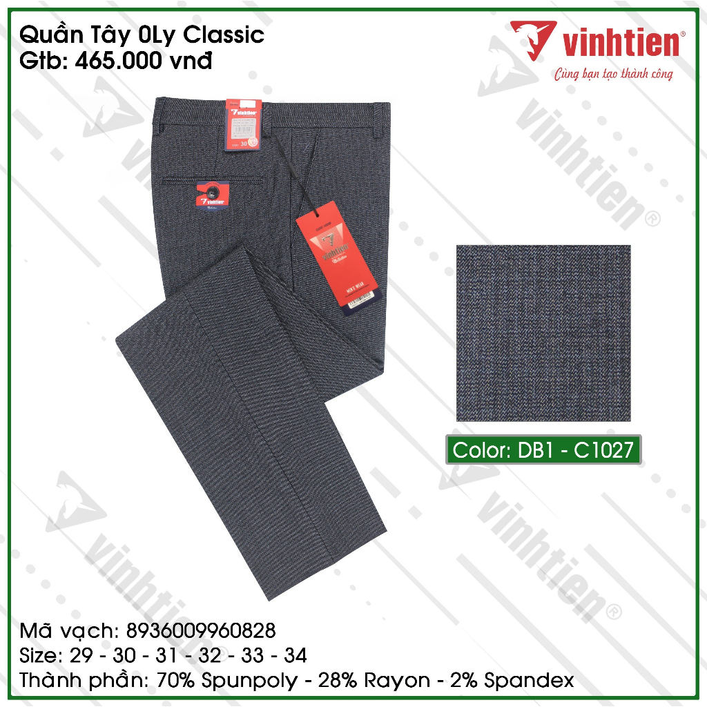 Quần Tây Nam 0ly Classic Vĩnh Tiến 465 - Nhiều Màu