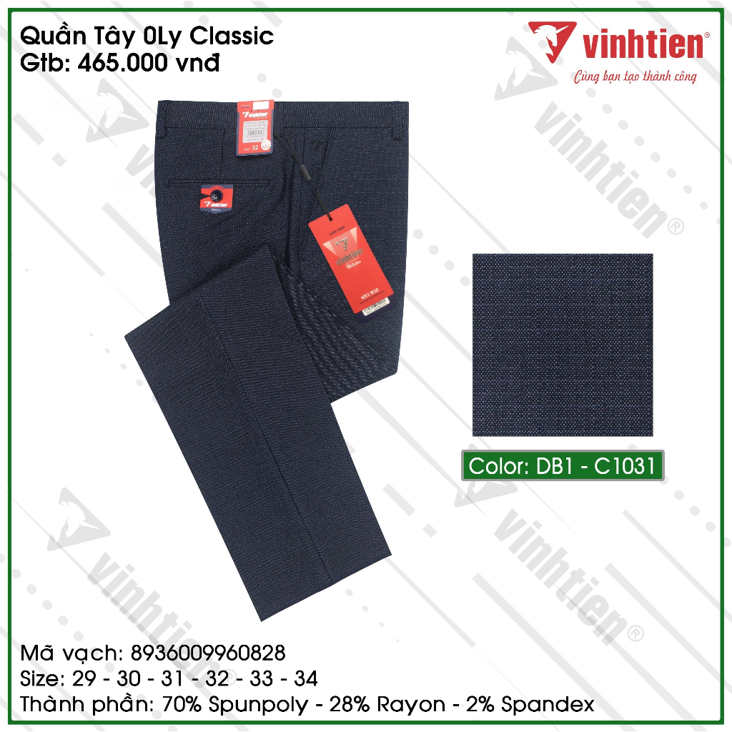 Quần Tây Nam 0ly Classic Vĩnh Tiến 465 - Nhiều Màu