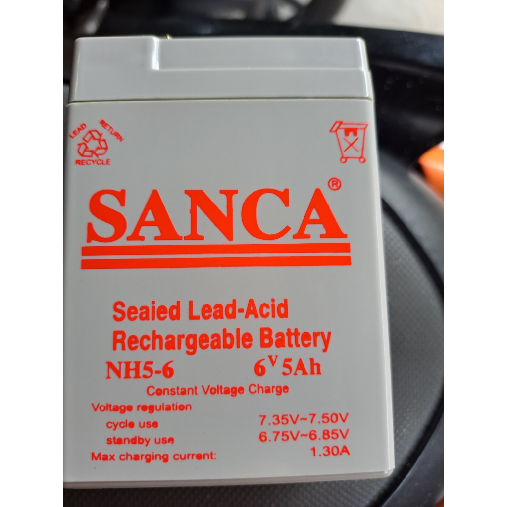 Ắc Quy Khô Quạt Sạc, Đèn Sạc 6V 5A SANCA Chính Hãng