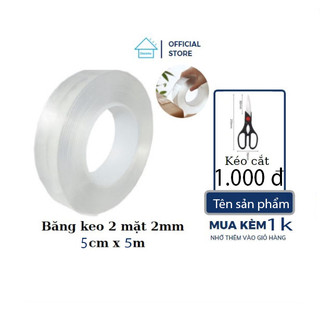 băng keo 2 mặt cường lực siêu dính trên mọi chất liệu nano trong suốt Nhật (5cm x 5m). DOCONU. [CAM KẾT BẢO HÀNH 1 ĐỔI 1