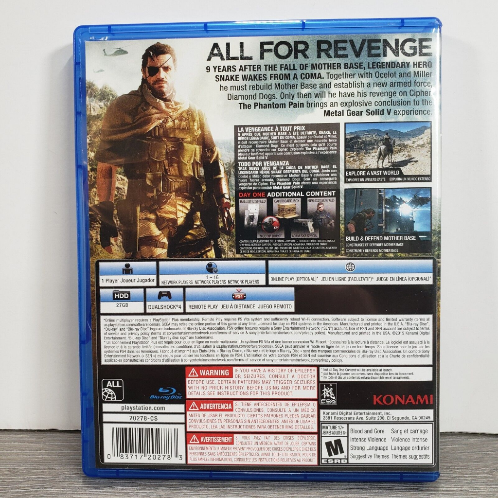 Game PS4 : Metal Gear Solid V The Phantom Pain