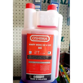 Nhớt 2 thì Oshima chai 1 lít dùng cho động cơ xăng pha nhớt