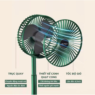Quạt tích điện mini gấp gọn