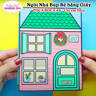 Nhà búp bê bằng giấy chủ đề ngôi nhà của toca boca #8 - chị em nhà toca - diy tự làm cùng con - 1 bộ búp bê bóc dán giúp