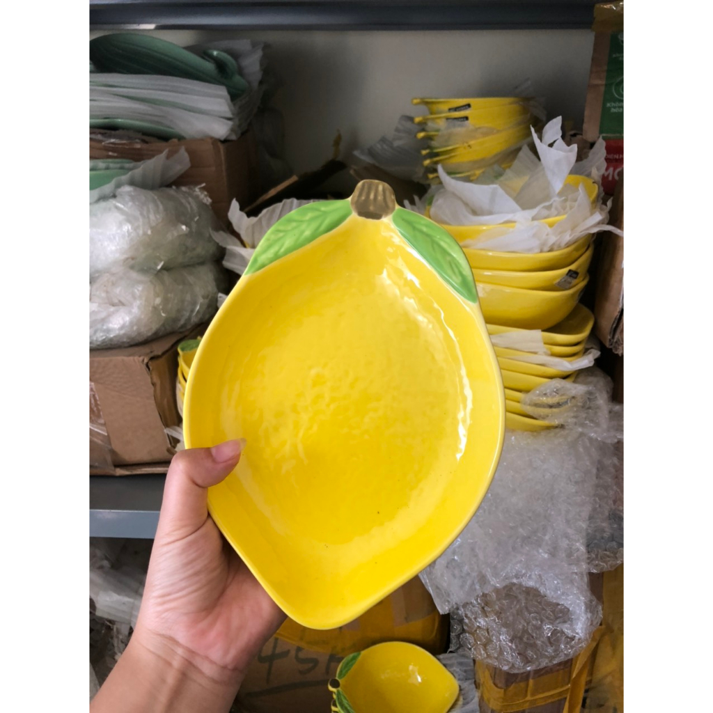 Bát Đĩa Gốm Sứ Tráng Men Hình Quả Chanh