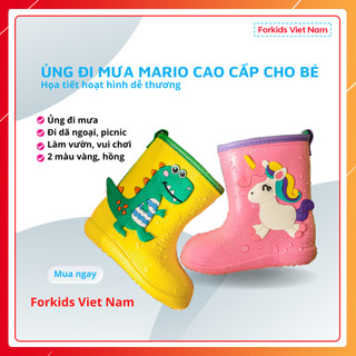 Ủng đi mưa cho bé hãng MARIO cao cấp siêu nhẹ chống trơn trượt, an toàn cho bé