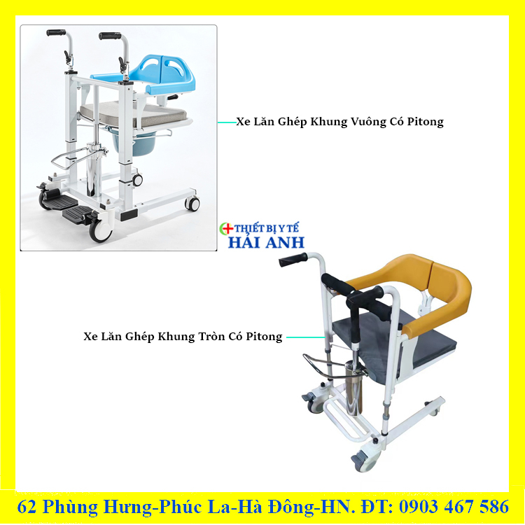 Xe lăn ghép mảnh tự đón bệnh nhân - Xe lăn đưa bệnh nhân đi tắm đi vệ sinh