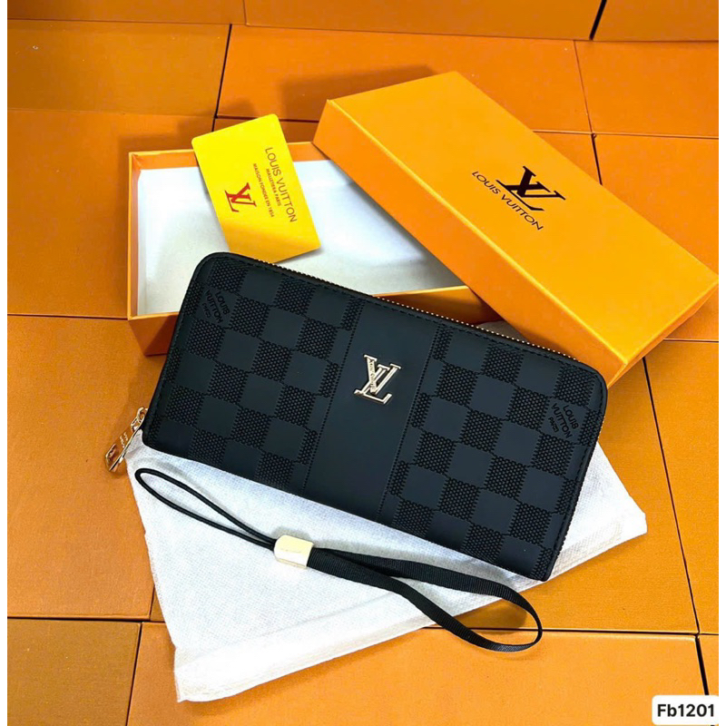 Ví dài cầm tay nam Lv Fullbox hộp giấy thẻ , chất liệu da pu mềm mịn , thiết kế sang trọng