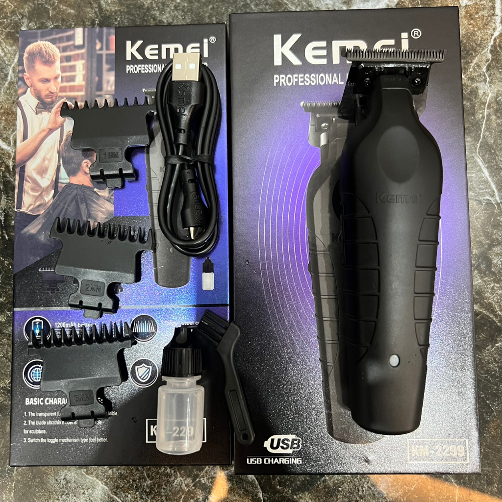 Tông đơ bấm viền Kemei KM-2299 cao cấp bấm cực sát, sắc nét.