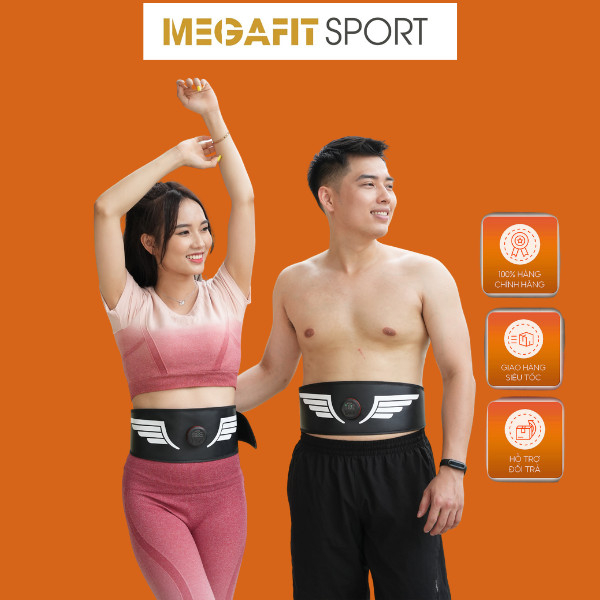 Đai Tập MEGAFIT SPORT, Đai Tập Cơ Giảm Mỡ Bụng Thông Minh Rung Nhiều Cấp Độ Dành Cho Nam Và Nữ