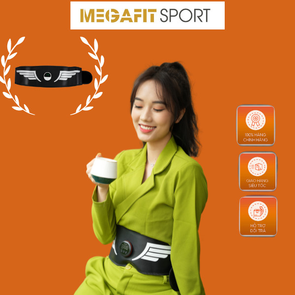 Đai Tập MEGAFIT SPORT, Đai Tập Cơ Giảm Mỡ Bụng Thông Minh Rung Nhiều Cấp Độ Dành Cho Nam Và Nữ