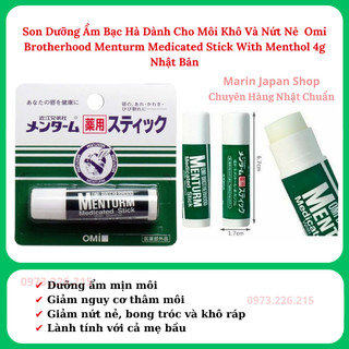 Son Dưỡng Ẩm Bạc Hà Dành Cho Môi Khô Và Nứt Nẻ Omi Brotherhood Menturm Medicated Stick With Menthol 4g Nhật Bản