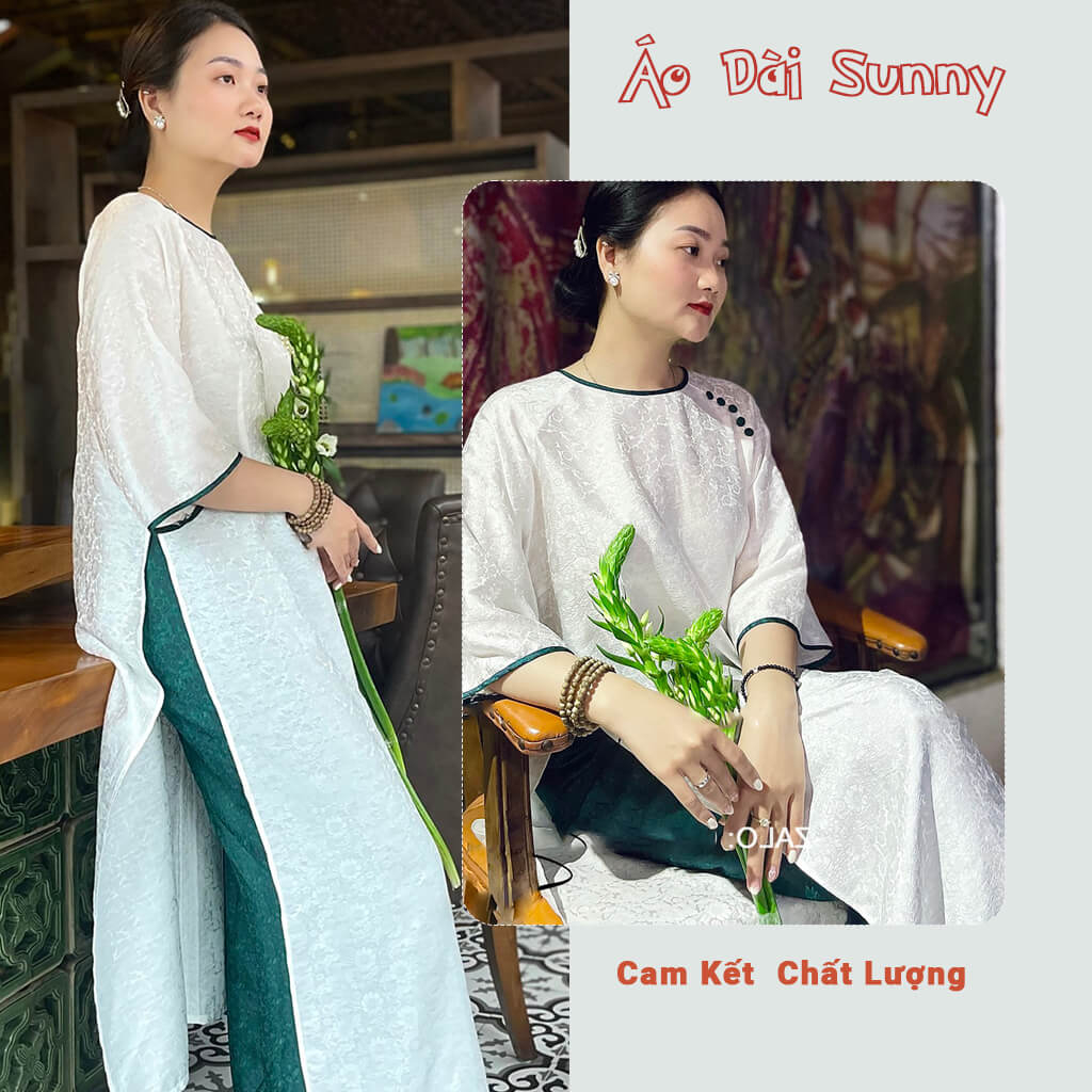 Áo dài Gấm -Sunny- vân hoa thiết kế dáng suông tay loe, chất liệu gấm tơ siêu hot 2023 cho các nàng thơ mặc sự kiện đẹp
