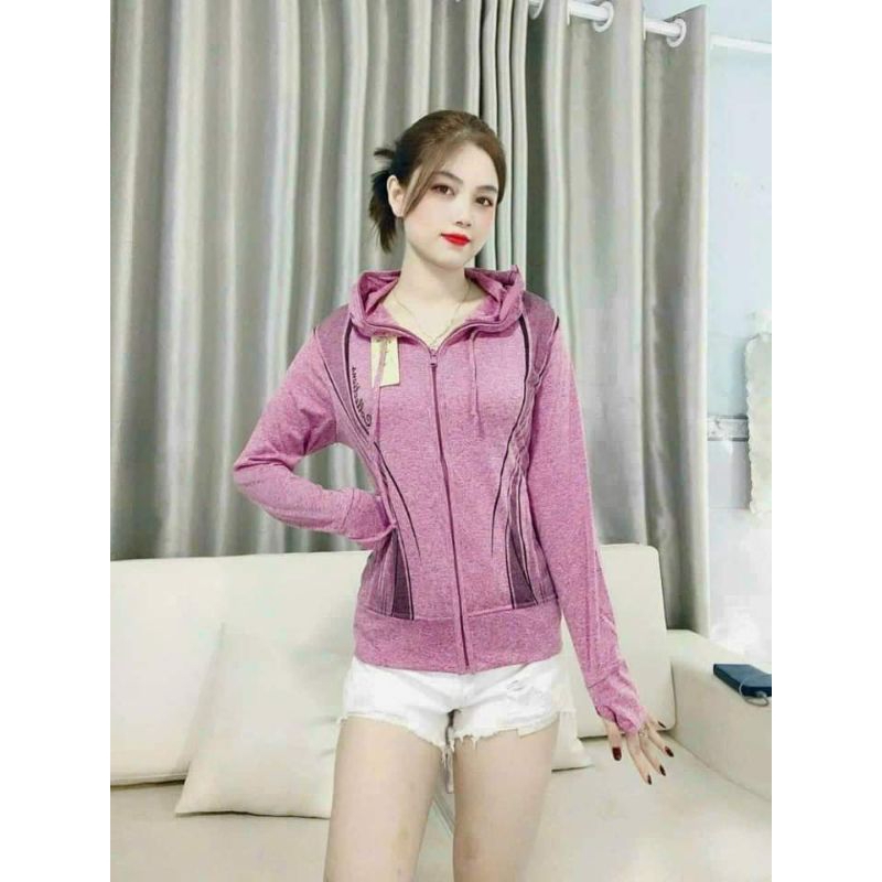 Áo Khoác nữ. thun đốm.mặc mát .có 4 túi. tay áo xỏ ngón