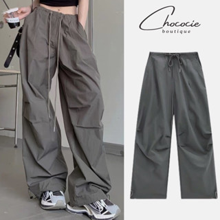Quần ống rộng jogger vải kaki lưng rút dây, Quần dài nữ ống rộng suông TÚI SAU phong cách Ulzzang năng động quần nữ 991