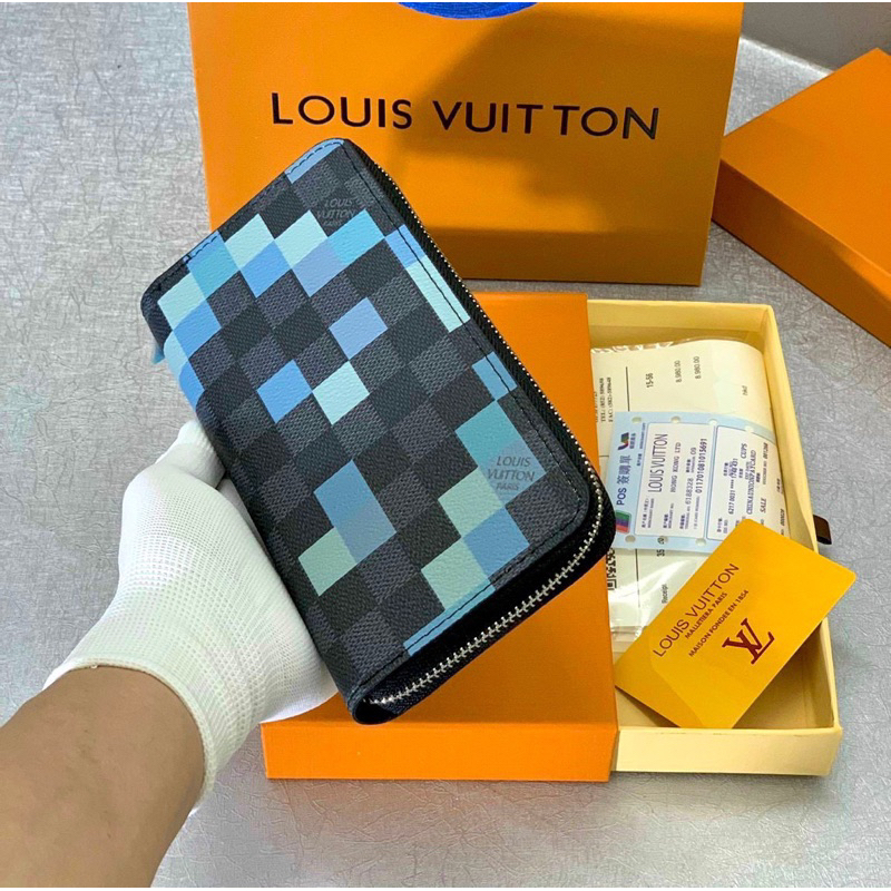 Ví cầm tay Lv nam nữ Fullbox hộp giấy thẻ , chất liệu da pu mềm mịn thiết kế sang trọng