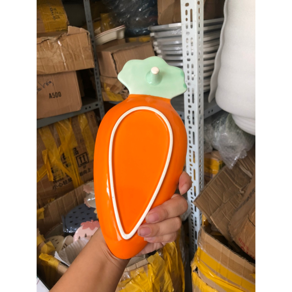 Bát Đĩa Tráng Men Cao Cấp Hình Củ Cà rốt