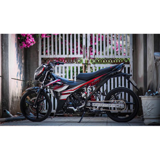 Tem rời satria tổ ong đỏ đen