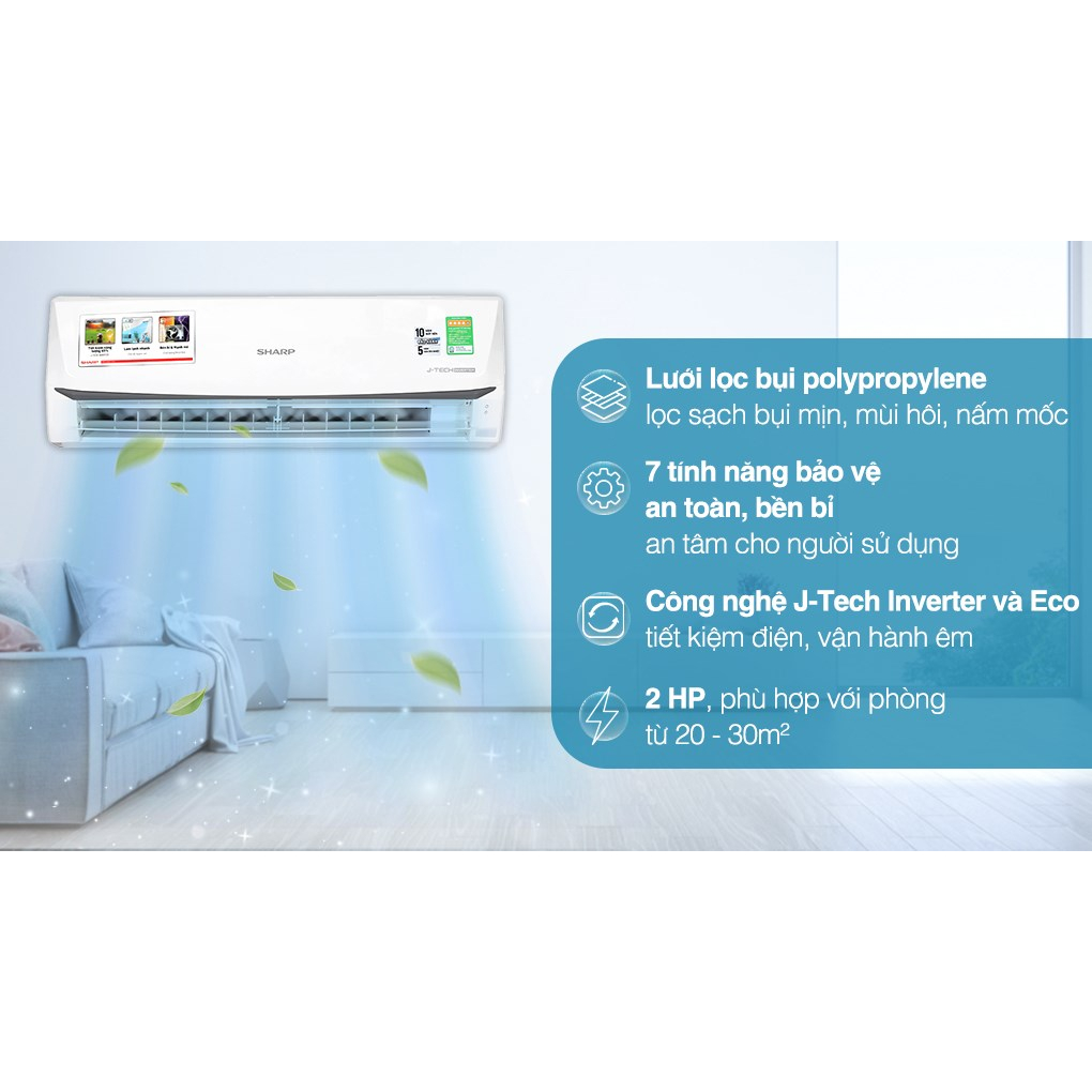 Máy lạnh Sharp Inverter 2 HP AH-X18ZEW 2023 - THÁI LAN